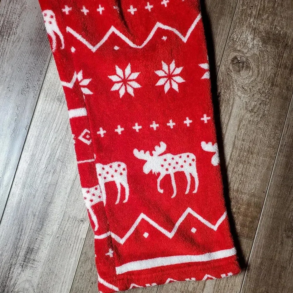 NWOT Lazy One Nordic Moose Men's Fleece PJ Pant Size Small